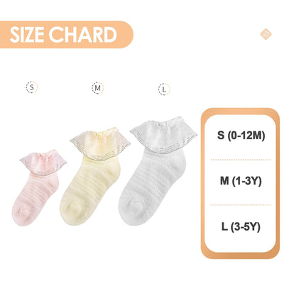 Boonbery Baby Girl Socks Lace Ruffle Socks 2/3/6 Pairs Eyelet Ankle Dress Sock for Newborn Infant Toddler 0-1/1-3/3-5 Years