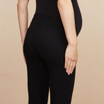 Motherhood Maternity Women's Full Length French Terry Secret Fit Over The Belly Pregnancy Legging, Black, Small