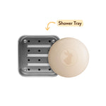Babo Botanicals Shampoo Solid Bar 2-1 Holder, Travel Case with Lid, Shower Tray with Draining Layer; Aluminum Case for Shampoo or Soap, TSA