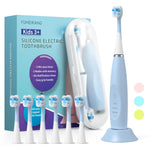 Kids Electric Toothbrushes Toddlers Rechargeable, 6 Heads, Ages 2-12, Blue