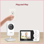 VTimes Baby Monitor with Camera and Audio, Video Baby Monitor No WiFi Night Vision, 2.4" LCD Screen Portable Baby Camera VOX Mode Pan-Tilt-Zoom Alarm and 1000ft Range, Ideal for Baby/Elderly/Pet