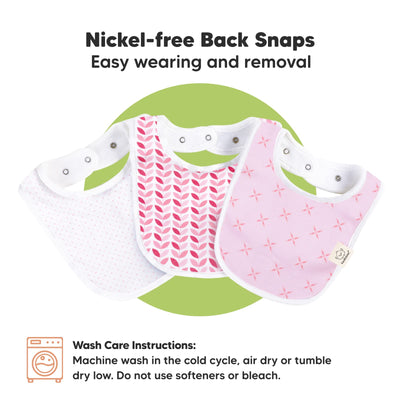 8-Pack Organic Baby Bibs for Boys, Girls - Soft Cotton Drooling and Teething Baby Bibs, Baby Girl Bibs, Baby Boy Bibs, Baby Drool Bibs for Baby Girl, Boy, Newborn Infant Bibs(Blush)