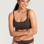 MOMANDA Cotton Nursing Bras for Breastfeeding Wireless Nursing Sleep Bralettes Ultra Soft Clay Brown Medium