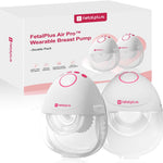 Air Pro™ Ultra-Discreet Wearable Breast Pump - Double Pack | Wearable Breast Pump 27mm | 15mm 18mm 21 mm 24mm Flange Inserts Included | 12 Gears 3 Modes