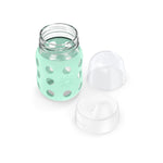 Lifefactory 8-Ounce Wide Neck Glass Baby Bottle with Protective Silicone Sleeve and Hard Sippy Spout, Mint (LG2221WMI4)