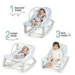Ingenuity Keep Cozy 3-in-1 Grow with Me Vibrating Baby Bouncer Seat & Infant to Toddler Rocker, Vibrations & Toy Bar, 0-30 Months Up to 40 lbs (Pink Lily)