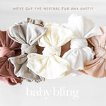 Baby Bling Bows Newborn to Little Girls Hair Bow - FAB-BOW-LOUS Headbands Toddlers Hair Accessories, Made in the USA, One Size (3 Pack - mushroom, ivory, petal)