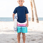 RUGGEDBUTTS® Baby/Toddler Boys Navy Short Sleeve Rash Guard - 12-18m