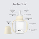 BIBS Sippy Bottle 150 ml – Leak-Proof Toddler Cup with Easy-Grab Handles & Soft Silicone Spout – BPA-Free Baby Training Cup - Blush