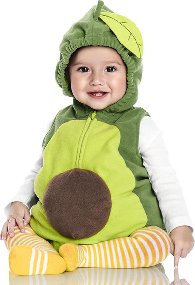 VISGOGO Baby Halloween Costumes Toddler Infant Boy Girl Avocado Pineapple Outfits Hooded Romper Jumpsuit Legging