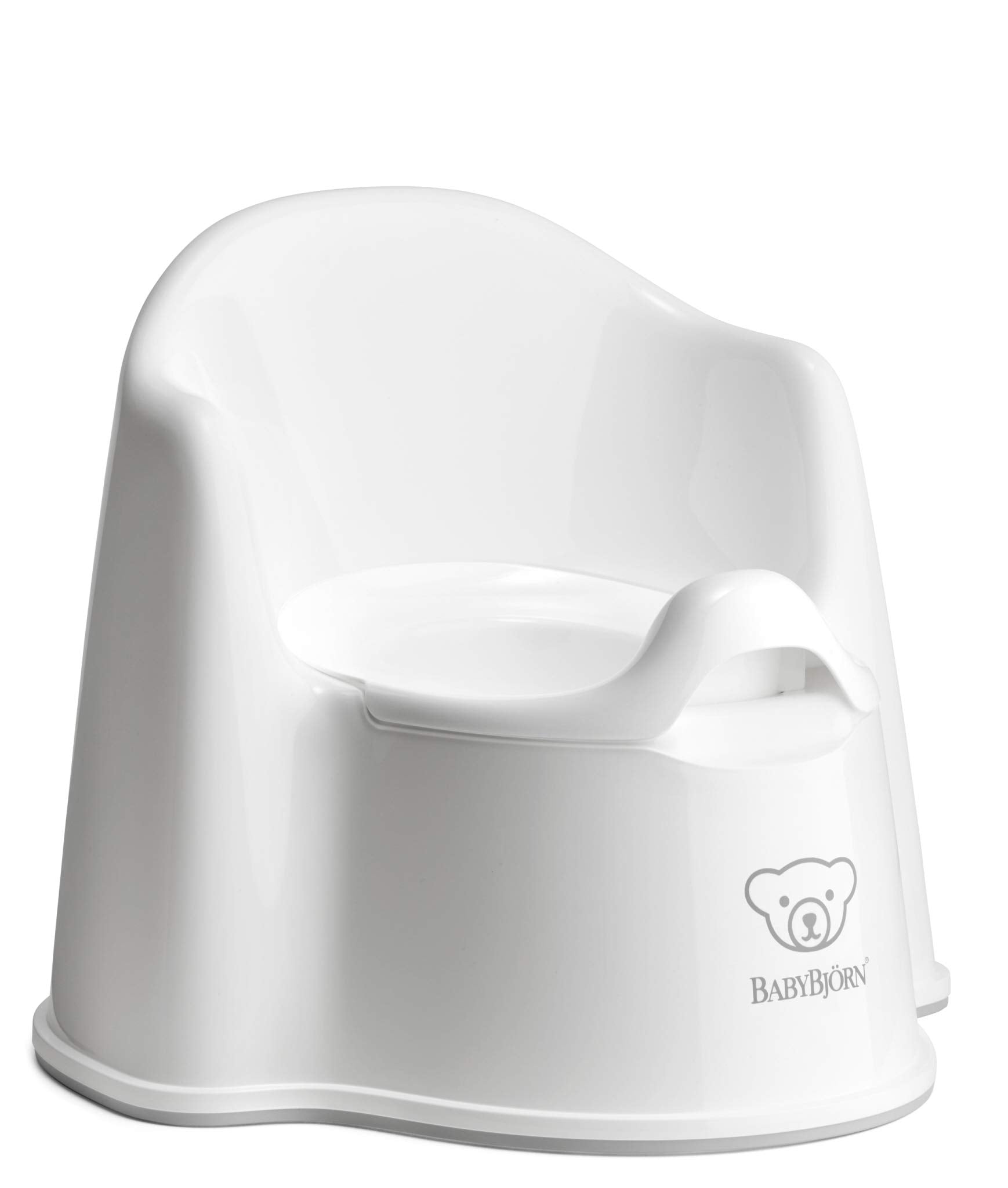 BabyBjörn Potty Chair, White/Gray | Potty Training Toilet, Easy-to-Clean, Removable Inner Potty, Non-Slip