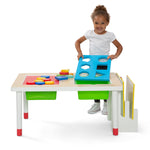 Play and Learn Sensory Table for Kids, White/Primary