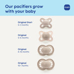 MAM Original Start Matte Baby Pacifiers 0-3 Months Newborns, BPA-Free Skin Soft Silicone Nipple, Developed with Medical Experts, Easy to Clean, 4 Count