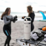 STANLEY IceFlow Stainless Steel Tumbler with Straw - Vacuum Insulated Water Bottle for Home, Office or Car - Reusable Cup with Straw Leak Resistant Flip - Cold for 12 Hours or Iced for 2 Days (Cream)