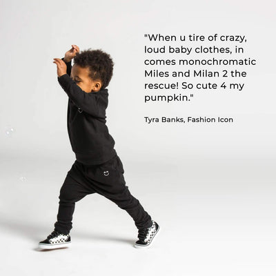 Miles and Milan The JQ Set (The Ultimate Jogger & Sweatshirt Set) (Black, 3-6M)