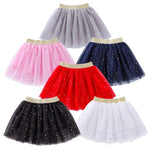 Toddlers Girls Sparkle Tulle Tutu Skirt with Sequins Stars Moon Sun (Black, 1-2years)