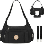 Puffer Crossbody Bags for Women Mom Large Diaper Bag Purse with Wipes & Trash Dispenser Cross Body Purses Messenger Bags