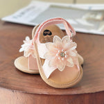 QWZban Baby Girl Sandals Summer Lace Flowers Princess Wedding Dress Flats Shoes Newborn Crib Shoes First Walkers Prewalkers