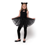 Spooktacular Creations Child Black Cat Costume Set with Tutu, Headband Collar and Tail, Cosplay Accessory Kit for Girls, Halloween Dress Up Party, School Role Playing