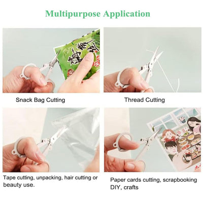 Gkofiey 5Pcs Pastel Mini Folding Scissors with Safety Cap Small Telescopic Stainless Steel Portable Pokect Little Travel Kids Shears Tiny Cutter for Cutting, Scrapbooking, Crafting, Sewing, S-M5.2