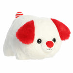 Aurora® Festive Spudsters™ Candy Cane Pup™ Stuffed Animal - Round Shape Makes for Comforting Cuddles - Perfect for Holiday Decorations or Gifts - White 11 Inches