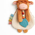 Itzy Ritzy - Itzy Lovey Including Teether - Baby Lovey with Teether, Textured Ribbons & Dangle Arms - Features Crinkle Sound, Sherpa Fabric and Minky Plush (Sloth)