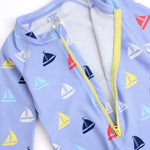 RUGGEDBUTTS Down by The Bay Long Sleeve One Piece Rash Guard - 3-6m