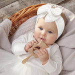 CÉLLOT 6 Pcs Super Stretchy Soft Handmade Headbands with Double Bows Head Wrap Nylon Hair Accessories For Newborn Baby Girls Infant Toddlers Kids(Pink)