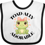 inktastic Girls Cute Toadally Adorable Frog Baby Bib