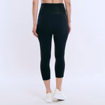 Motherhood Maternity Women's Maternity Essential Stretch Crop Length Secret Fit Belly Leggings, Black, Small