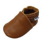 Mejale Baby Soft Soled Leather Moccasins Anti-Slip Infant Toddler Shoes First Walkers(Brown,0-6 Mos/4.7in)