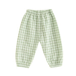 Toddler Checkered Pants Baby Girl Boy Elastic Waist Jogger Pants Kids Casual Plaid Trousers Infant Long Sweatpants (A-Green, 6-12 Months)