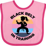 inktastic Girls Karate Black Belt in Training Baby Bib