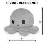 TeeTurtle - The Original Reversible Octopus Plushie - Happy Blue + Sad Light Blue - Cute Sensory Fidget Stuffed Animals That Show Your Mood 4 inch