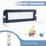 BABY JOY Double Sided Bed Rail Guard, 2 Pack, Extra Long, Swing Down for Convertible Crib, Folding Baby Safety Bedrail for Kids Twin Full Size Queen King Mattress, Rails for Toddlers (Dark Gray, 47")