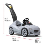 Step2 Whisper Ride Cruiser Kids Push Car, Ride On Toy, Stroller Substitute, Includes Seat Belt & Horn, Made of Durable Plastic, Max Weight 50 lbs., For Toddlers 1.5-4 Years Old, Gray