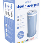 Ubbi Steel Diaper Pail, Odor Locking, No Special Bag Required, Award-Winning, Registry Must-Have, Cloudy Blue