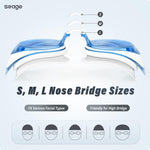 Swimming Goggles 2 Pack Swim Goggles Anti Fog Goggles Adult Swimming UV Protection Fit for Adult Men Women Youth Junior, No Leaking Soft Silicone Seal Flat Lens Clear Vision, 3 Sizes of Nose Bridge