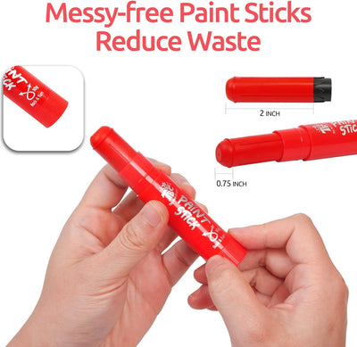 TBC The Best Crafts Paint Sticks,12 Colors Metallic, Washable Paint, Non-toxic, Tempera Paint Sticks for Kids and Students
