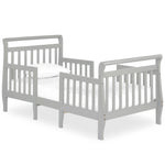 Dream On Me Emma 3-in-1 Convertible Wooden Toddler Bed in Steel Grey, Baby Safety Alliance Certified, Low-to-Floor Design, Solid Pinewood with Safety Rails