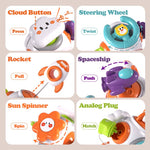 Montessori Sensory Toys for Toddlers 1-3 - Travel Activities Busy Board Cube - Baby Gifts for 6 9 12 18 Months 1 2 One Year Old Infant Boys Girls - Airplane Plane Car Travel Toys Educational Learning