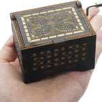 Dream Loom Wooden Music Box, Hand Cranked Laser Engraved Small Musical Boxes for Kids, Play You are My Sunshine Melody