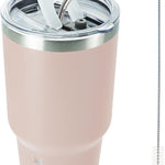 BJPKPK 30oz Stainless Steel Tumbler Color Block Insulated Tumblers Cup with Lid and Straw, Double Walled Travel Coffee Mug,Mint