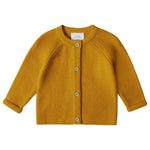 Stellou & friends 100% Cotton Newborn, Baby and Toddler Cardigan Sweater (Mustard, 9-12 Months)