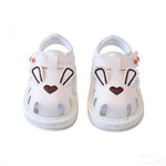 Kutterild Baby Boys Girls Summer Sandals Cute Bear Pattern Squeaky Shoes Non-Slip Newborn First Walking Shoes (Ivory, 6-9 Months)