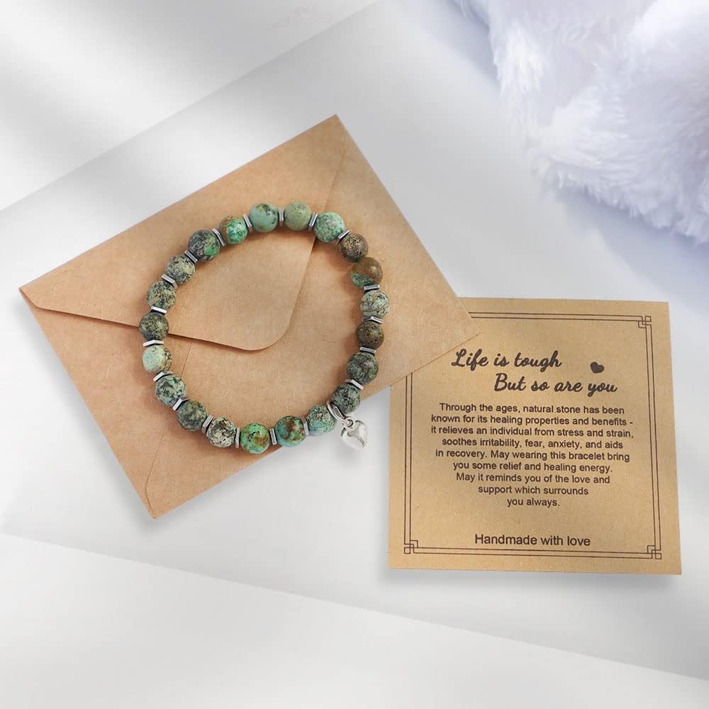 Get Well Soon Gifts for Women,Natural Stone Healing Bracelet, Inspirational Gifts for Women Teen Girls