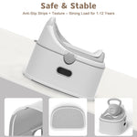 3-in-1 Potty Training Toilet, Portable Potty, Potty Training Seat and Toddler Step Stool, Easy Setup and Clean, Anti-Slip Toddler Potty Trainer for Boy Girl,Grey