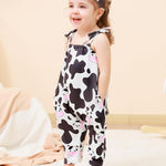 Toddler Baby Girls Romper Sleeveless Jumpsuit Summer Clothes Adjustable Tie-Up Strap with Pocket Headband 1-5T