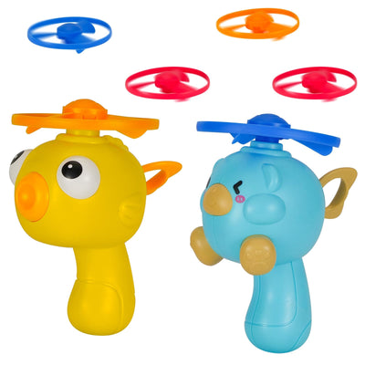Qiuyanbo Outdoor Flying Disc Launcher Toys Set Pull-String Launchers Flying Toys for Summer Fun