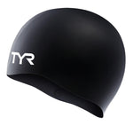 TYR Unisex Adult All-season Wrinkle-Free Silicone Swim Cap, Black, 0 US